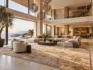 Traditional Persian rug used as a statement piece in a modern living room